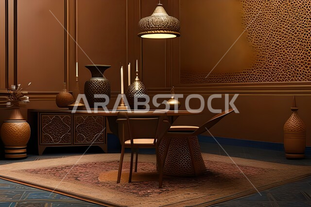 غرفة بتصاميم عصرية, زخارف إسلامية, تحف وإكسسوارات, شقق وفلل سكنية, ديكورات منزلية داخلية, أثاث منزلي راقي