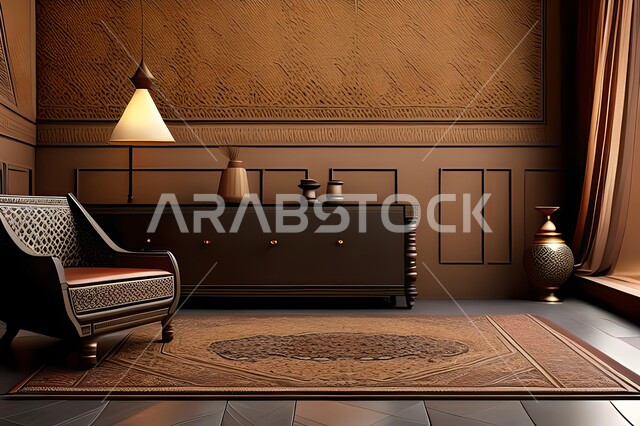 غرفة بتصاميم عصرية, زخارف إسلامية, تحف وإكسسوارات, شقق وفلل سكنية, ديكورات منزلية داخلية, أثاث منزلي راقي