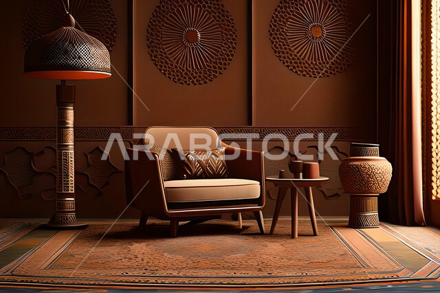 غرفة بتصاميم عصرية, زخارف إسلامية, تحف وإكسسوارات, شقق وفلل سكنية, ديكورات منزلية داخلية, أثاث منزلي راقي