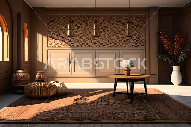 غرفة بتصاميم عصرية, زخارف إسلامية, تحف وإكسسوارات, شقق وفلل سكنية, ديكورات منزلية داخلية, أثاث منزلي راقي