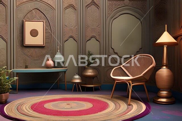 غرفة بتصاميم عصرية, زخارف إسلامية, تحف وإكسسوارات, شقق وفلل سكنية, ديكورات منزلية داخلية, أثاث منزلي راقي