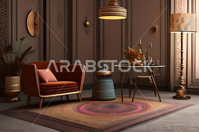 غرفة بتصاميم عصرية, زخارف إسلامية, تحف وإكسسوارات, شقق وفلل سكنية, ديكورات منزلية داخلية, أثاث منزلي راقي