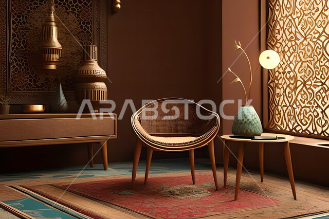 غرفة بتصاميم عصرية, زخارف إسلامية, تحف وإكسسوارات, شقق وفلل سكنية, ديكورات منزلية داخلية, أثاث منزلي راقي