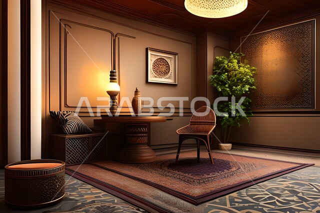 غرفة بتصاميم عصرية, زخارف إسلامية, تحف وإكسسوارات, شقق وفلل سكنية, ديكورات منزلية داخلية, أثاث منزلي راقي