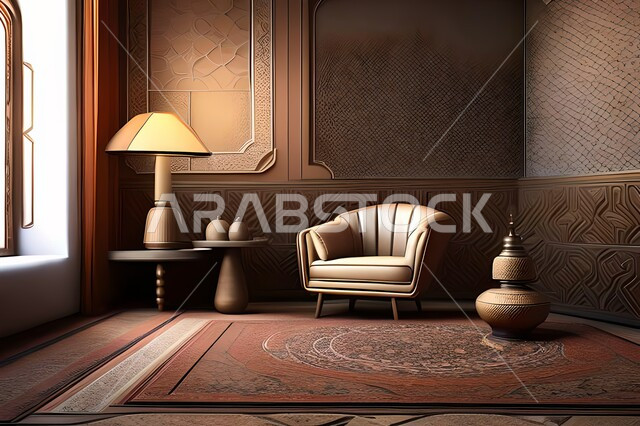 غرفة بتصاميم عصرية, زخارف إسلامية, تحف وإكسسوارات, شقق وفلل سكنية, ديكورات منزلية داخلية, أثاث منزلي راقي