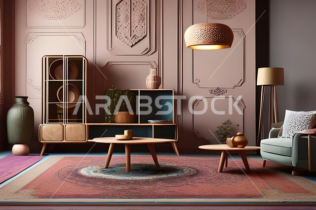 غرفة بتصاميم عصرية, زخارف إسلامية, تحف وإكسسوارات, شقق وفلل سكنية, ديكورات منزلية داخلية, أثاث منزلي راقي