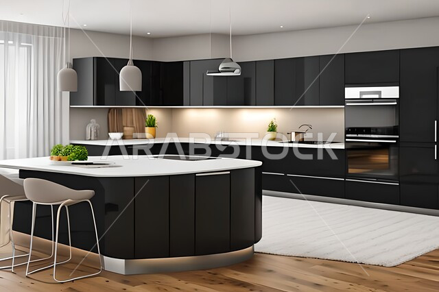 مطابخ حديثة في شقق وفلل سكنية  ، ديكورات داخلية ، شقق وفلل سكنية بتصاميم عصرية راقية