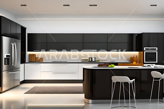 مطابخ حديثة في شقق وفلل سكنية  ، ديكورات داخلية ، شقق وفلل سكنية بتصاميم عصرية راقية