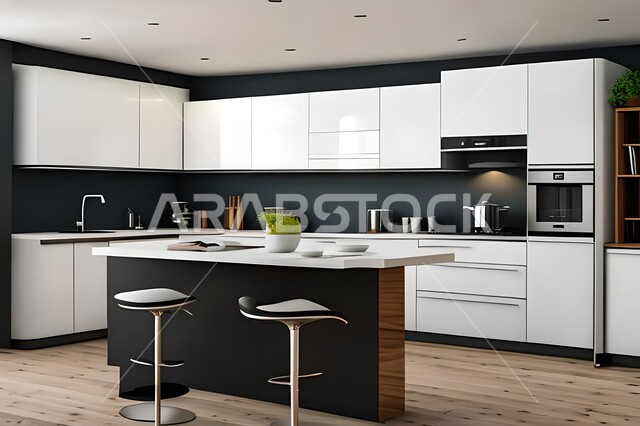 مطابخ حديثة في شقق وفلل سكنية  ، ديكورات داخلية ، شقق وفلل سكنية بتصاميم عصرية راقية
