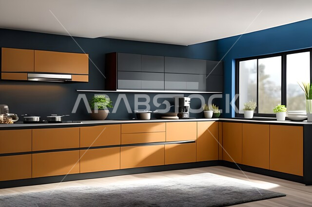 Modern kitchens in apartments and villas, interior decorations, apartments and villas with elegant modern designs