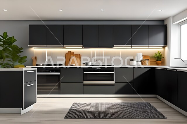 Modern kitchens in apartments and villas, interior decorations, apartments and villas with elegant modern designs