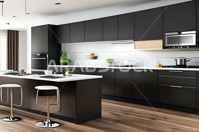 مطابخ حديثة في شقق وفلل سكنية  ، ديكورات داخلية ، شقق وفلل سكنية بتصاميم عصرية راقية