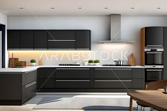 فلل وشقق سكنية حديثة عصرية وفاخرة ، ديكورات داخلية ، تصاميم وديكورات مطابخ راقية وعصرية وحديثة