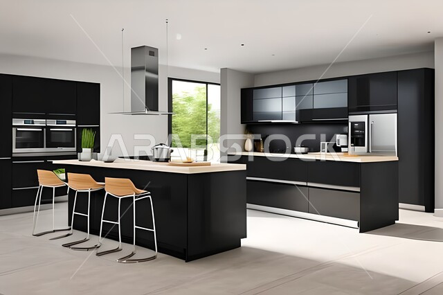 فلل وشقق سكنية حديثة عصرية وفاخرة ، ديكورات داخلية ، تصاميم وديكورات مطابخ راقية وعصرية وحديثة