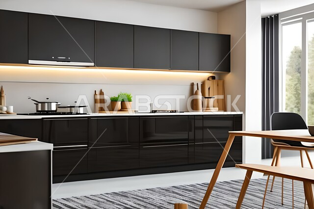 فلل وشقق سكنية حديثة عصرية وفاخرة ، ديكورات داخلية ، تصاميم وديكورات مطابخ راقية وعصرية وحديثة