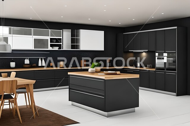 فلل وشقق سكنية حديثة عصرية وفاخرة ، ديكورات داخلية ، تصاميم وديكورات مطابخ راقية وعصرية وحديثة