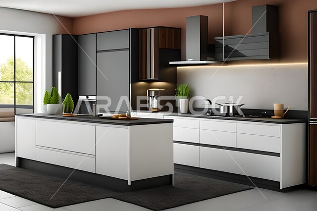 فلل وشقق سكنية حديثة عصرية وفاخرة ، ديكورات داخلية ، تصاميم وديكورات مطابخ راقية وعصرية وحديثة