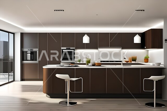 فلل وشقق سكنية حديثة عصرية وفاخرة ، ديكورات داخلية ، تصاميم وديكورات مطابخ راقية وعصرية وحديثة