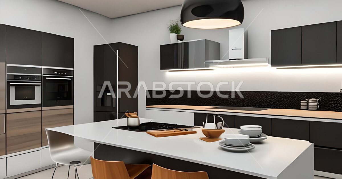 ديكورات داخلية ، تصاميم وديكورات مطابخ راقية وعصرية وحديثة ، فلل وشقق ...