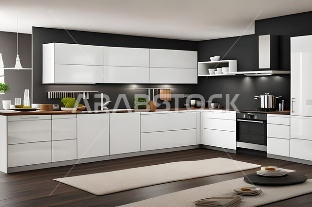 Interior decorations, elegant, modern and modern kitchen designs and decorations, modern and luxurious villas and apartments