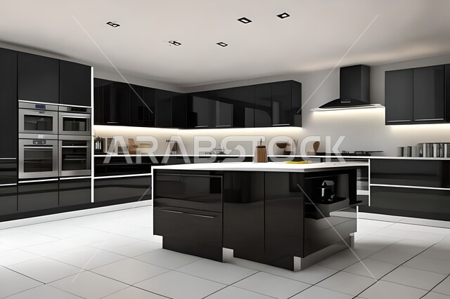 Interior decorations, elegant, modern and modern kitchen designs and decorations, modern and luxurious villas and apartments