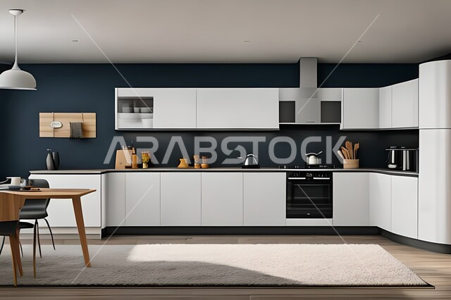 Interior decorations, modern and luxurious villas and apartments, elegant, modern and modern kitchen designs and decorations