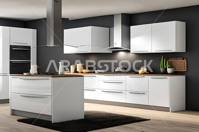 Interior decorations, modern and luxurious villas and apartments, elegant, modern and modern kitchen designs and decorations