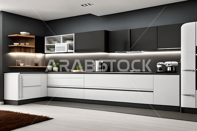 Interior decorations, modern kitchens in apartments and villas, apartments and villas with elegant and modern modern designs