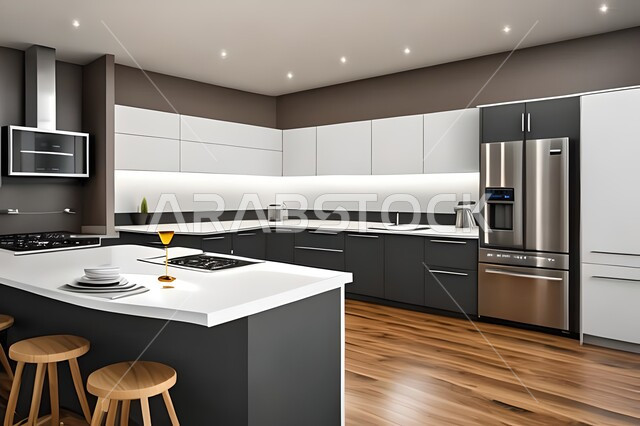 ديكورات داخلية ، مطابخ حديثة في شقق وفلل سكنية ، شقق وفلل سكنية بتصاميم عصرية راقية وحديثة