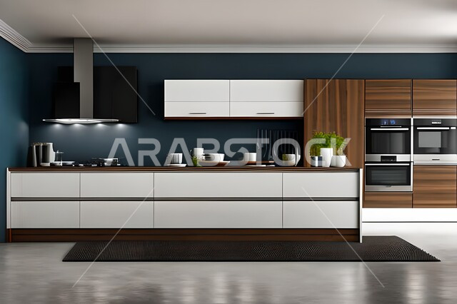 Interior decorations, modern kitchens in apartments and villas, apartments and villas with elegant and modern modern designs