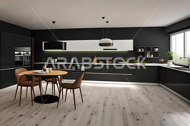 ديكورات داخلية ، مطابخ حديثة في شقق وفلل سكنية ، شقق وفلل سكنية بتصاميم عصرية راقية وحديثة