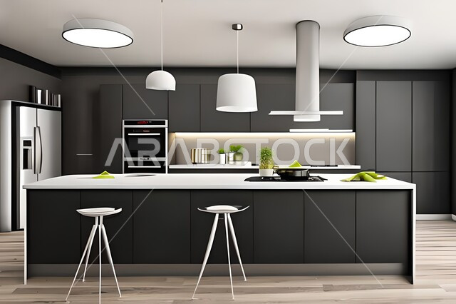 ديكورات داخلية ، مطابخ حديثة في شقق وفلل سكنية ، شقق وفلل سكنية بتصاميم عصرية راقية وحديثة