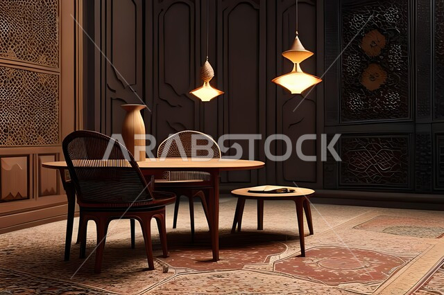 Dining room with high-end modern designs, modern interiors for dining room, luxury home furniture, apartment and residential villas