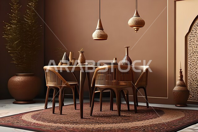 غرفة طعام بتصاميم عصرية راقية، ديكورات داخلية حديثة لغرفة سفرة, اثاث منزلي فاخر, شق وفلل سكنية