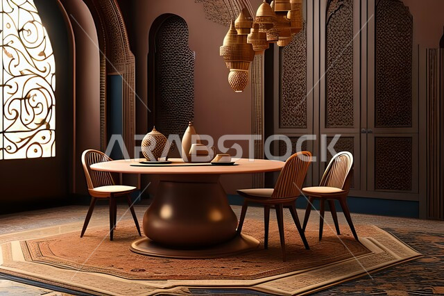 Dining room with high-end modern designs, modern interiors for dining room, luxury home furniture, apartment and residential villas