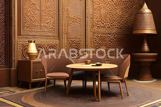 غرفة طعام بتصاميم عصرية راقية، ديكورات داخلية حديثة لغرفة سفرة, اثاث منزلي فاخر, شق وفلل سكنية