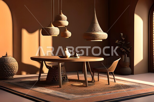 غرفة طعام بتصاميم عصرية راقية، ديكورات داخلية حديثة لغرفة سفرة, اثاث منزلي فاخر, شق وفلل سكنية