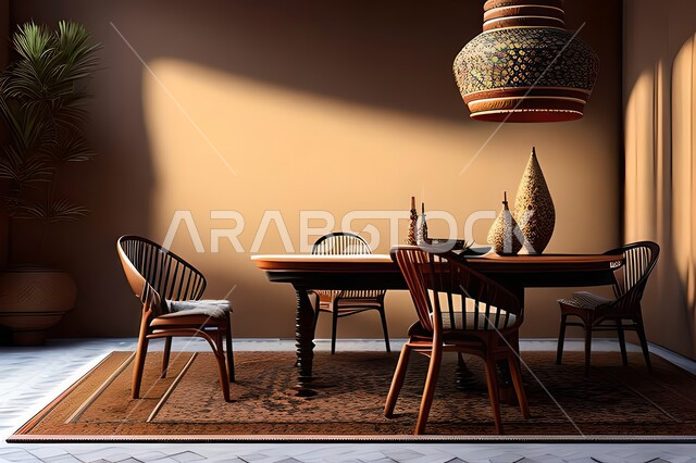 غرفة سفرة بتصاميم راقية، ديكورات منزلية داخلية حديثة لغرفة طعام, اثاث منزلي فاخر, شق وفلل سكنية