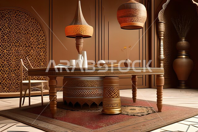 Dining room with high-end designs, modern interior home décor for dining room, luxury home furniture, apartment and residential villas