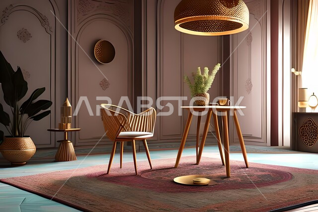 Dining room with high-end designs, modern interior home décor for dining room, luxury home furniture, apartment and residential villas