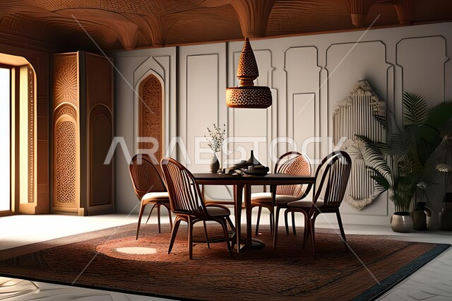 غرفة سفرة بتصاميم راقية، ديكورات منزلية داخلية حديثة لغرفة طعام, اثاث منزلي فاخر, شق وفلل سكنية