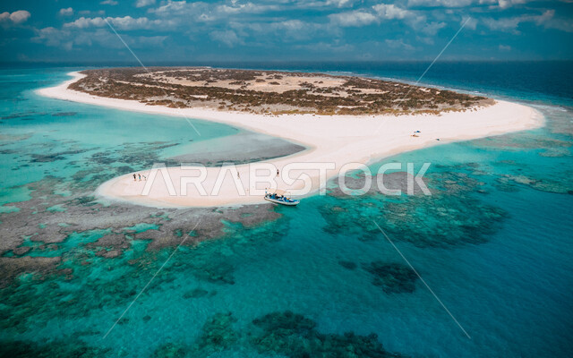Samar Island in Asir in the Kingdom of Saudi Arabia, the white sands of ...