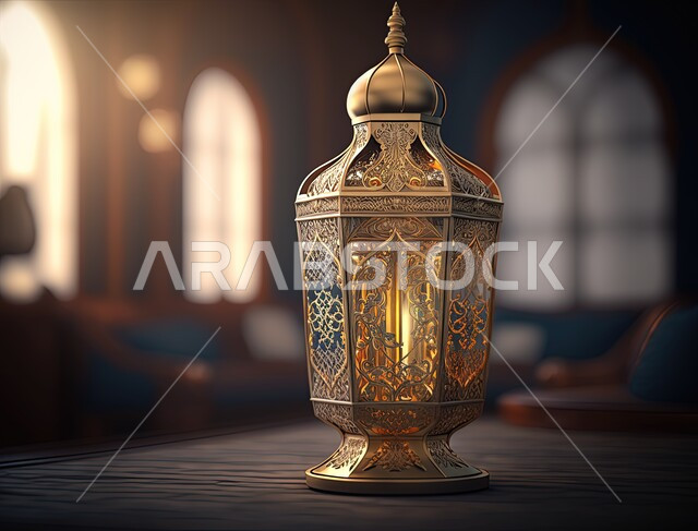 فانوس رمضان، مصباح عربي تقليدي معدني، الإحتفال بقدوم شهر رمضان المبارك، تحف رمضانية، إضاءة وزينة شهر رمضان الكريم، ديكورات وأنوار، اجواء رمضانية، مصباح مضيء