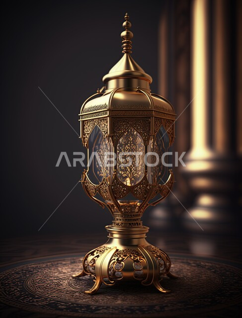 فانوس رمضان المضيء، مصباح معدني، ديكورات وزينة شهر رمضان، اجواء رمضانية، فانوس عربي تقليدي، اضاءة رمضان، الاحتفال بقدوم شهر رمضان المبارك