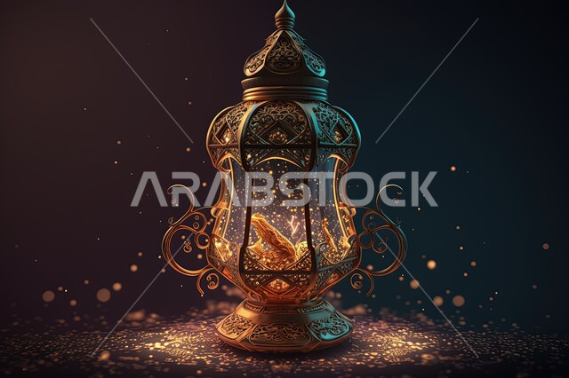 فانوس رمضان المضيء، ديكورات وزينة شهر رمضان، مصباح معدني، فانوس عربي تقليدي، اضاءة رمضان، الاحتفال بقدوم شهر رمضان المبارك، اجواء رمضانية