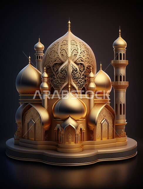 مجسم ثلاثي الابعاد لمسجد بتصاميم ابداعية، مجسمات اسلامية، ديكور رمضاني، تحف ثلاثية الأبعاد، ديكورات اسلامية، تصاميم اسلامية، خلفية رمضانية