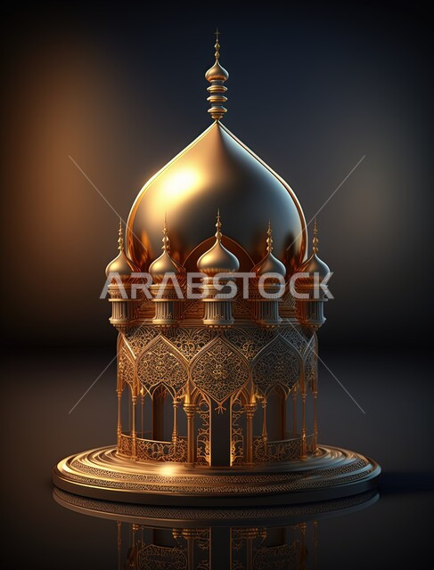 مجسم ثلاثي الابعاد لمسجد بتصاميم ابداعية، ديكور رمضاني، تصاميم اسلامية، مجسمات اسلامية، تحف ثلاثية الأبعاد، ديكورات اسلامية، خلفية رمضانية