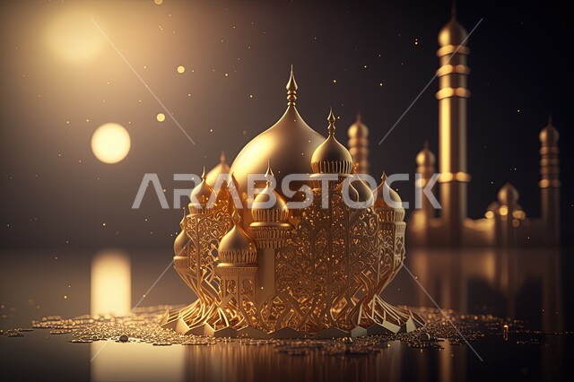 مجسم ثلاثي الابعاد لمسجد بتصاميم ابداعية، مجسمات اسلامية، تحف ثلاثية الأبعاد، ديكورات اسلامية، تصاميم اسلامية، ديكور رمضاني، خلفية رمضانية