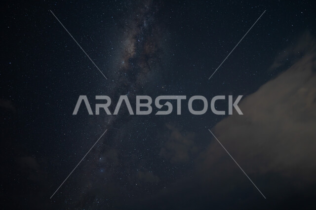 منظر لمجرة درب التبانة في وضع الليل, النجوم المضيئة في السماء, علم الفضاء, سماء درب التبانة, الخيال العلمي