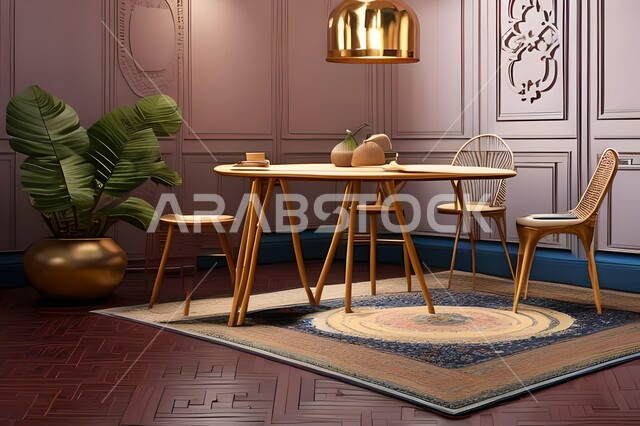 ديكورات منزلية داخلية حديثة لغرفة طعام، غرفة معيشة بتصاميم عصرية فاخرة، ديكورات داخلية، طاولة السفرة، كراسي خشبية، أثاث منزلي راقي، تصاميم وديكورات حديثة، شقق وفلل سكنية،